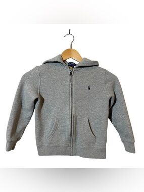 Polo Ralph Lauren Boy’s Preppy Cotton Blend Full Zip Gray Hoodie 6